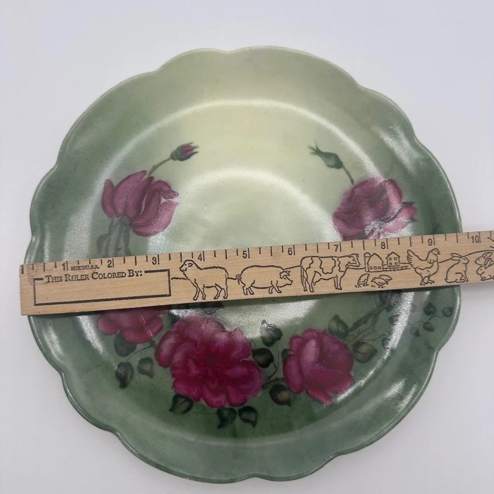 Bavaria Geo H Bowman Findlay Hand Painted Pink Rose Scalloped Plate M Grosse